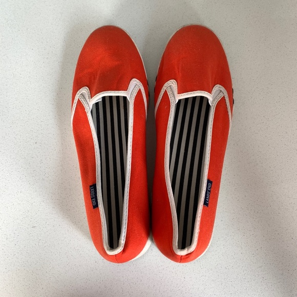 Lands End Cotton Canvas Slip-On Sneakers Boat Shoes - Picture 6 of 6